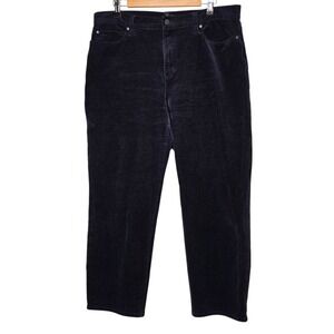 Eileen Fisher Corduroy Pants Womens L Dark Wash Organic Cotton 2023 Basic Casual